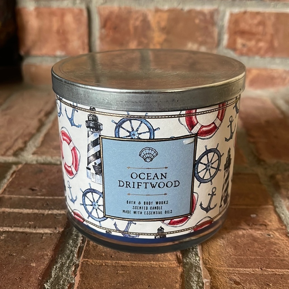 NEW Bath & Body Works Ocean Driftwood 3 Wick Jar Candle
